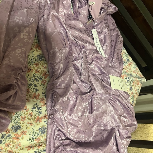 NWT For love lemons lilac purple Fiji cross front mini dress size S - Picture 8 of 12